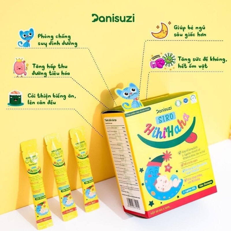 [ CAM KẾT CHÍNH HÃNG + HỘP 30 GÓI ] SIRO HIHIHAHA HUYỀN PHI GIÚP ĂN NGON , NGỦ NGON , HỖ TRỢ TIÊU HOÁ