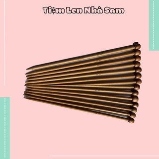 Que đan len – kim đan len tre dài 25cm hoặc 35cm size từ 2.0mm – 10mm | tiệm len nhà sam
