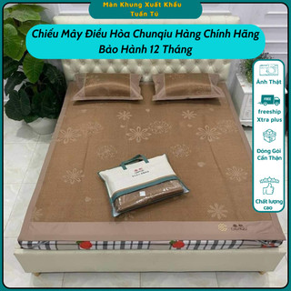 Chiếu Điều Hòa Mây Lót Lụa CHUNQIU Hàng Nhập Khẩu Cao Cấp Có Đai Bo 4 Góc Chắc Chắn