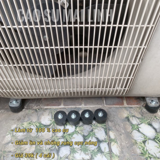 Combo 4 chân đế chống rung cục nóng điều hoà, cao su chống rung máy lạnh - size thấp