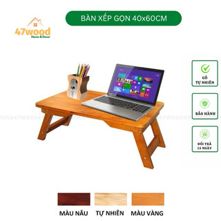 Bàn học chân xếp 47wood kích thước 40x60cm, Gỗ cao su chắc chắn