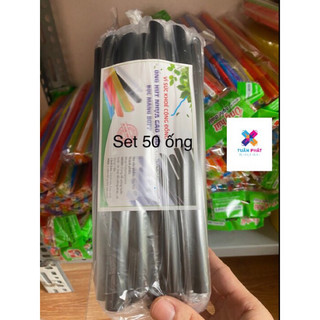 Set 100 ống hút trà sữa trân châu phi 12 bọc màng bopp