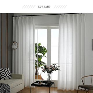 Rèm Cửa Vải Voan trắng dày dặn có ánh kim DEMI Nhận may theo yêu cầu