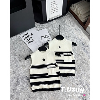 Áo len Dì o kẻ túi ngực qcl1