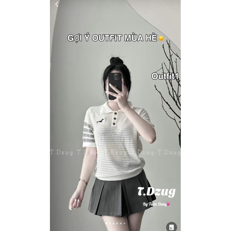 Áo len Thom cổ bẻ siêu đẹp qcl1
