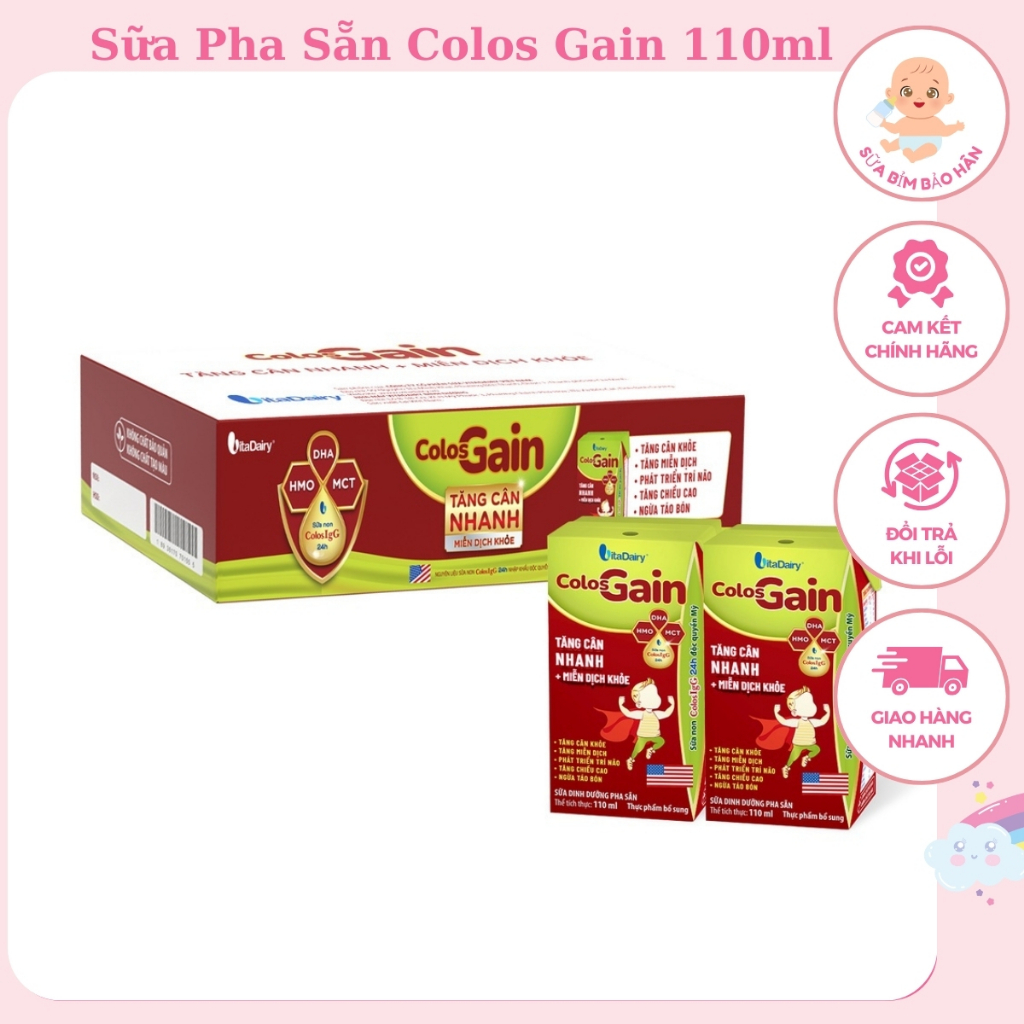 Sữa Pha Sẵn Colos Gain 110ml [Thùng 48 hộp]