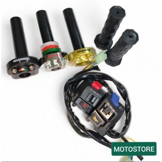 Bộ cùm domino + cùm công tắc fz v1 v2 trái phải và bao tay daytona