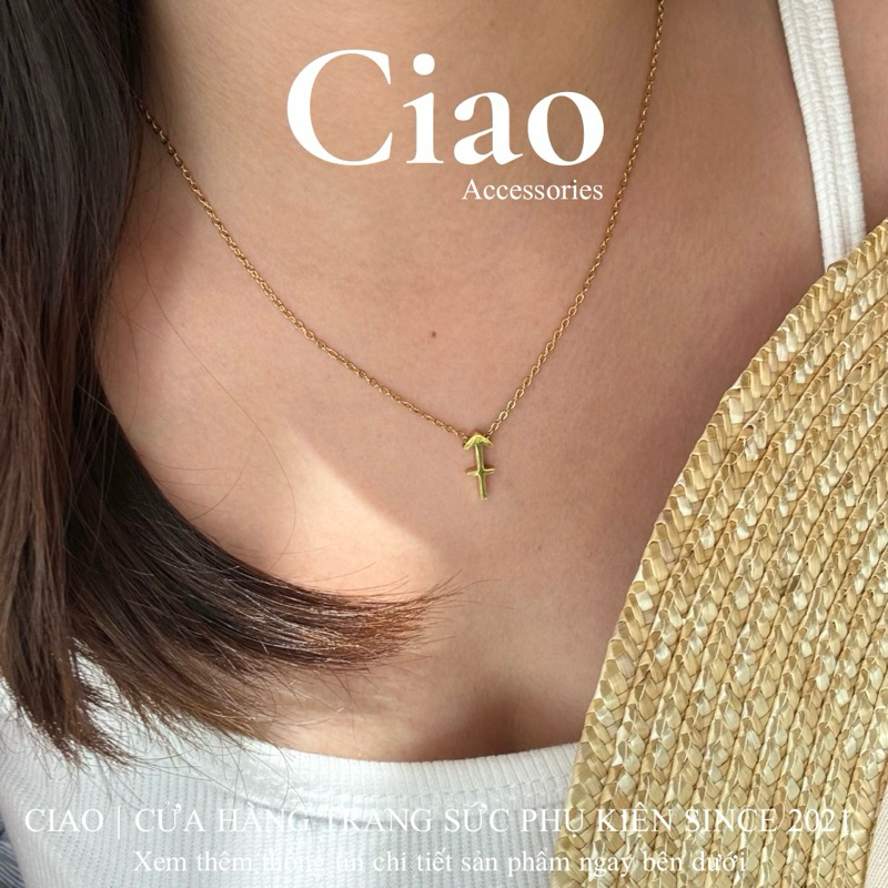 [12 CUNG HOÀNG ĐẠO] Vòng cổ titan không gỉ thiết kế hoạ tiết Zodiac 1 Ciao Accessories