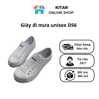 Giày thể thao nhựa đi mưa size nam nữ chống trơn chất Eva siêu nhẹ size 35-42 màu đen,trắng D56