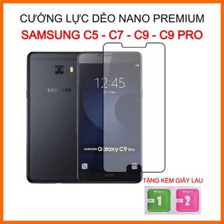 Cường lực samsung c5, c7, c9, c9 pro, cường lực dẻo 9h+