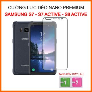 Cường lực samsung s7, s7 active, s8 active, cường lực dẻo 9h+