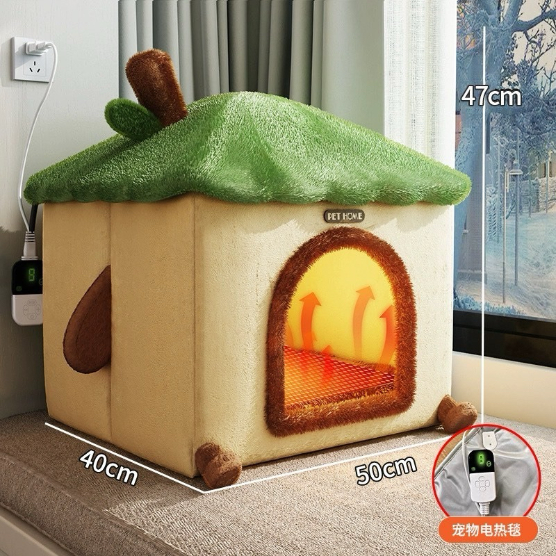 Nhà vải mềm mại kèm sưởi ấm cho thú cưng cún mèo - Ổ ngủ cho thú cưng