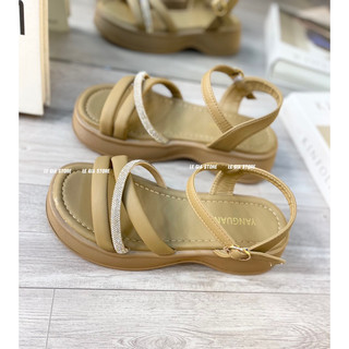 Giày nữ - Sandal đế bằng quai chéo