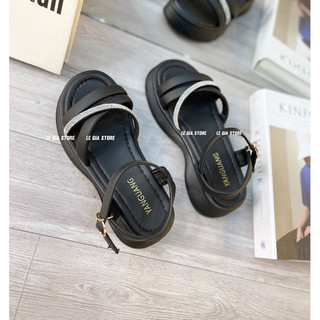 Giày nữ - Sandal đế bằng quai chéo