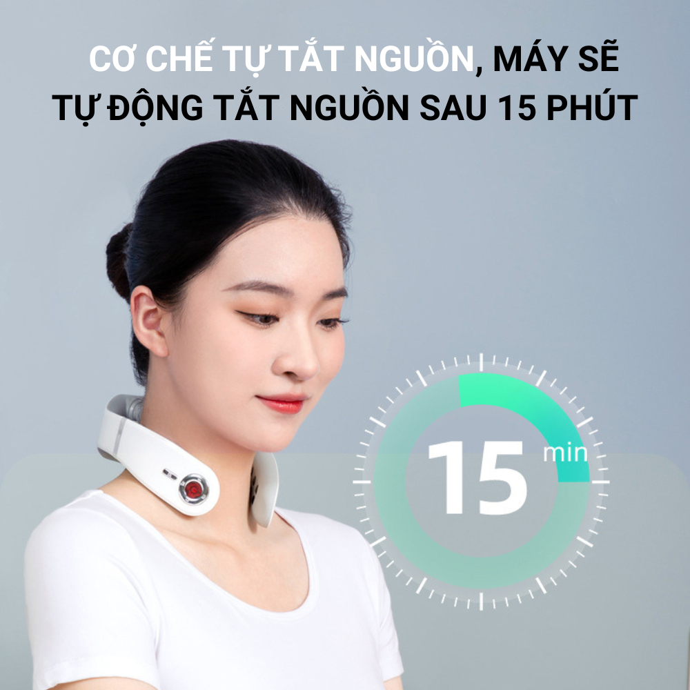 Máy massage cổ vai gáy 8D kết nối App Mihome, mát xa rung kết hợp xung điện, chườm ấm giảm đau mỏi