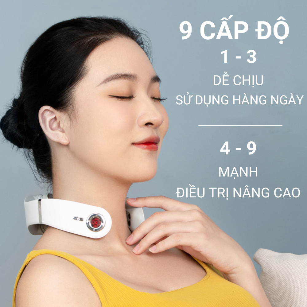 Máy massage cổ vai gáy 8D kết nối App Mihome, mát xa rung kết hợp xung điện, chườm ấm giảm đau mỏi