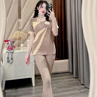 Đồ bộ nữ trung niên cho mẹ mặc nhà quần áo nữ 40 50 tuổi bộ quần dài thun xốp - cn24_sale