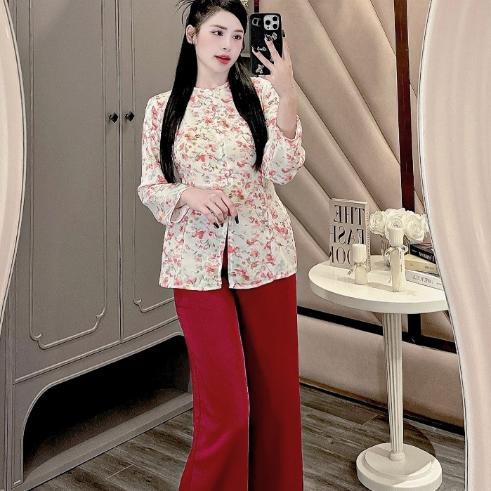 Đồ bộ áo bà ba nữ quần dài đồ bà ba nữ miền tây áo bà ba nữ set bà ba set bộ nữ bà ba tay lỡ vải gấm