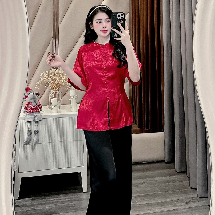 Đồ bộ áo bà ba nữ size đại big size áo bà ba nữ set bà ba bộ đồ lam ống rộng đi chùa -cn106