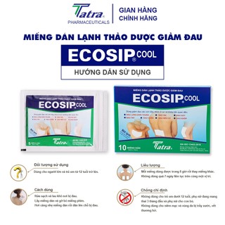 Miếng dán lạnh thảo dược Ecosip Cool - Tatra