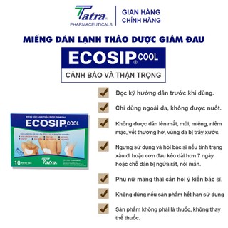 Miếng dán lạnh thảo dược Ecosip Cool - Tatra
