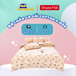 Bộ chăn ga gối cotton đũi 4 món