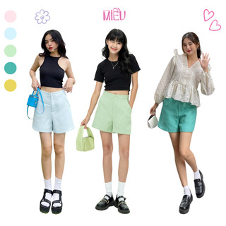 Quần short nữ ống rộng mùa hè Anne vải kaki xốp Miều Est.2013