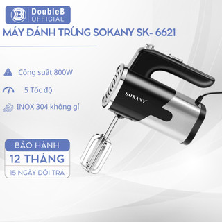 Máy đánh trứng cầm tay đánh bột, trứng sokany 800w có 5 tốc độ điều chỉnh sk-6621