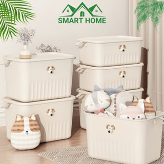 Hộp nhựa đựng đồ Hộp nhựa có nắp dễ thương Giỏ đựng đồ có thể để quần áo, đồ chơi, đồ ăn nhẹ,.. Smart Home - HN01