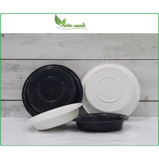 Đĩa tròn lót chậu vành ngoài 19.5 cm, đường kính lọt lòng 16 cm, cao 3cm