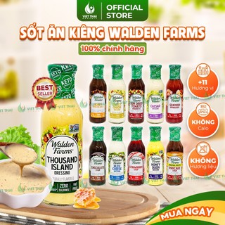 [+11 VỊ] Sốt Ăn Kiêng Không Calo Walden Farms Giảm Cân Ăn Kèm Salad Hải Sản Thịt Nướng (Việt Thái Organic)