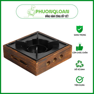Bếp cồn gang vỏ gỗ hàng dầy đẹp