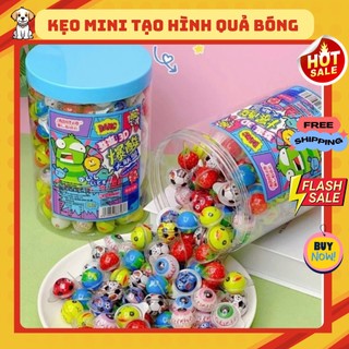 Kẹo cứng chua mini hình quả bóng, con mắt có nhân siro, kẹo mắt nhí