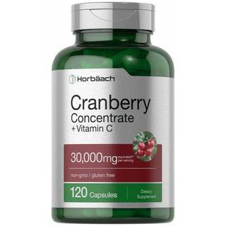 Horbaach Cranberry (30,000 mg) + Vitamin C hỗ trợ bàng quang và đường tiết niệu 120vien