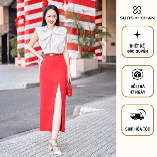 Suits by chan - áo sơ mi sát nách xoắn cổ aura top - scao00035