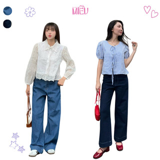 Quần Jeans dài nữ tính phong cách Clerk Miều Est.2013