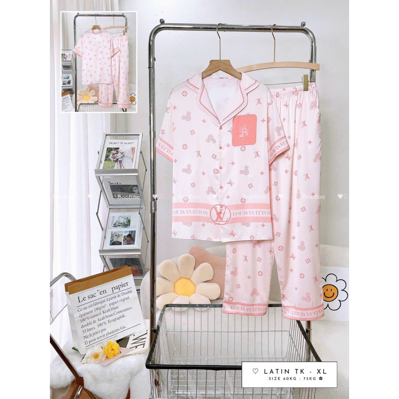 Bigsize Đồ Bộ Mặc Nhà Pijama BOO Lụa Latin/ Lụa Mango TNQD XL(60-75kg)