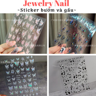 Nail sticker dán móng hình dán móng tay 3d mẫu gấu thỏ jewelry