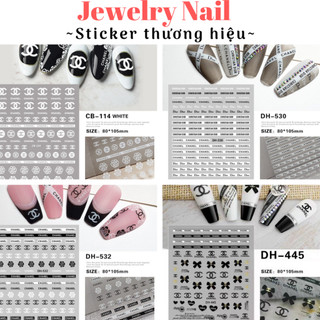 Nail sticker stick dán móng các mẫu Logo thương hiệu Jewelry Nail_2