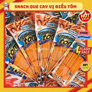 Snack vị điều tôm cay cay, que cay, ăn vặt cổng trường