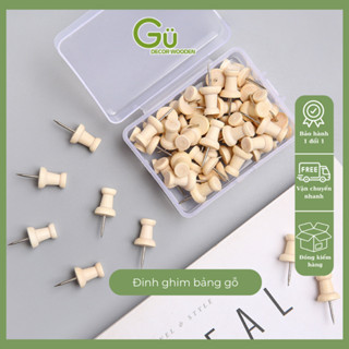 Hộp 100 đinh ghim bảng gỗ bần bảng ghim nỉ, ghim tài liệu sticker trang trí bàn học