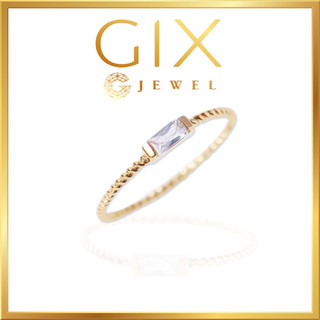 Nhẫn đai xoắn đính đá chữ nhật Gix Jewel N106