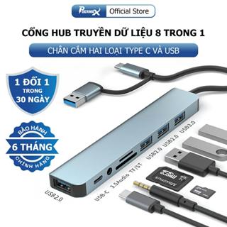 Cổng chuyển đổi Hub 8 trong 1 mở rộng kết nối cho Laptop, PC truyền tải dữ liệu nhanh chóng