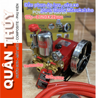 Đầu máy rửa xe áp lực cao giá rẻ Mitsukaisho CT26 - 1Hp ti INOX dầy 22mm, chuyên xịt rửa xe, sân vườn