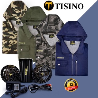 Áo điều hòa TISINO ( Pin 26000, Quạt áo điều hòa 12v, Sạc  8.4V-2A, Bảo hành 12 tháng