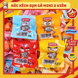 Xúc xích sụn gà mini gói 2 viên, xúc xích bi, đồ ăn vặt nội địa
