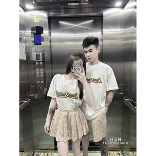 Set bộ áo phông thêu chữ lou lông mix chân váy dập nổi chất umi hottren