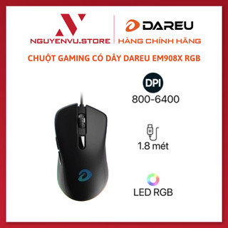 Chuột gaming có dây dareu em908x rgb - hàng chính hãng