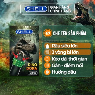 Bao cao su shell dino dora - 1 bao gai, 3 vòng bi + 1 bao shell performax | shell chính hãng