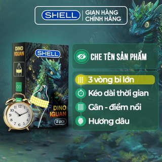 Bao cao su shell dino iguan - 1 bao 3 vòng bi siêu lớn + 1 bao shell performax | shell chính hãng